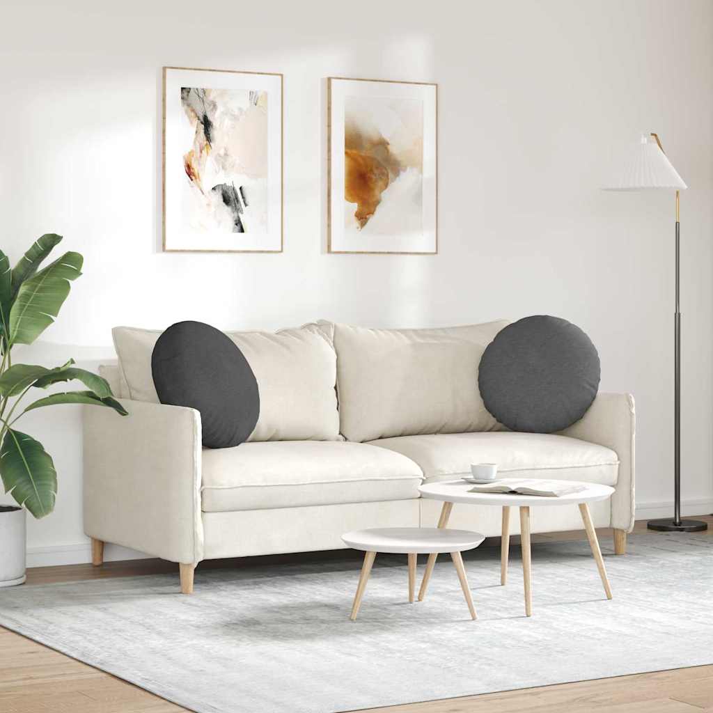 Zitkussens 2 pcs Donkergrijs Ø 50 cm Katoen Stof is nu te koop bij PeponiXL, paradijselijk wonen!