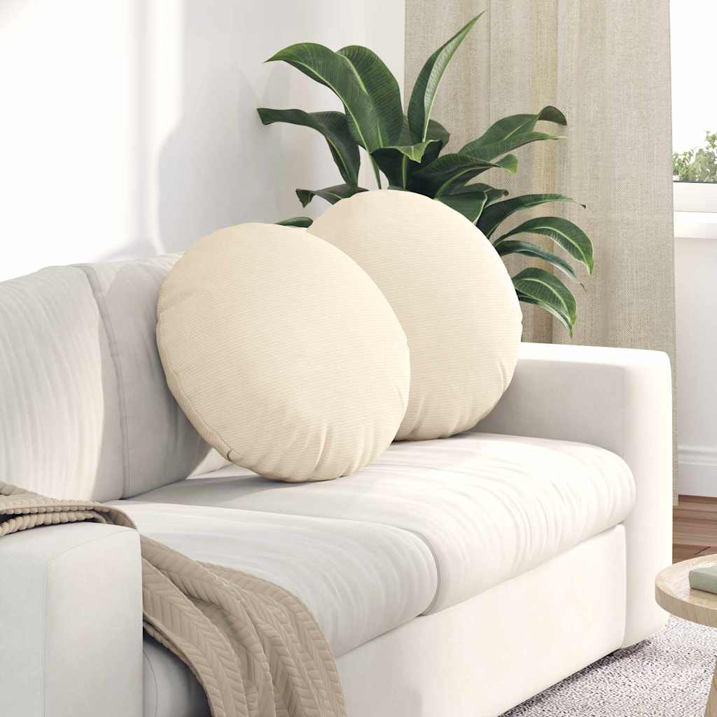 Zitkussens 2 pcs Crème Ø 50 cm Katoen Stof is nu te koop bij PeponiXL, paradijselijk wonen!