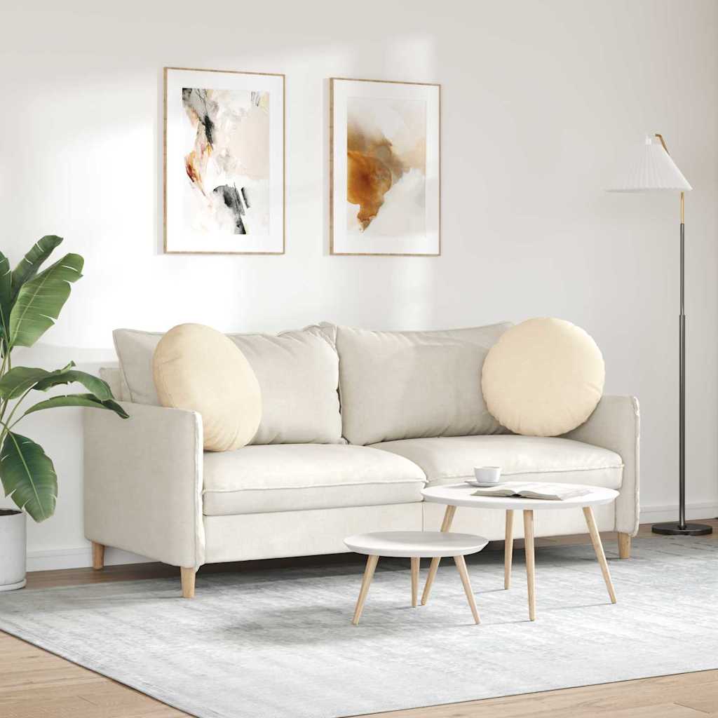 Zitkussens 2 pcs Crème Ø 50 cm Katoen Stof is nu te koop bij PeponiXL, paradijselijk wonen!