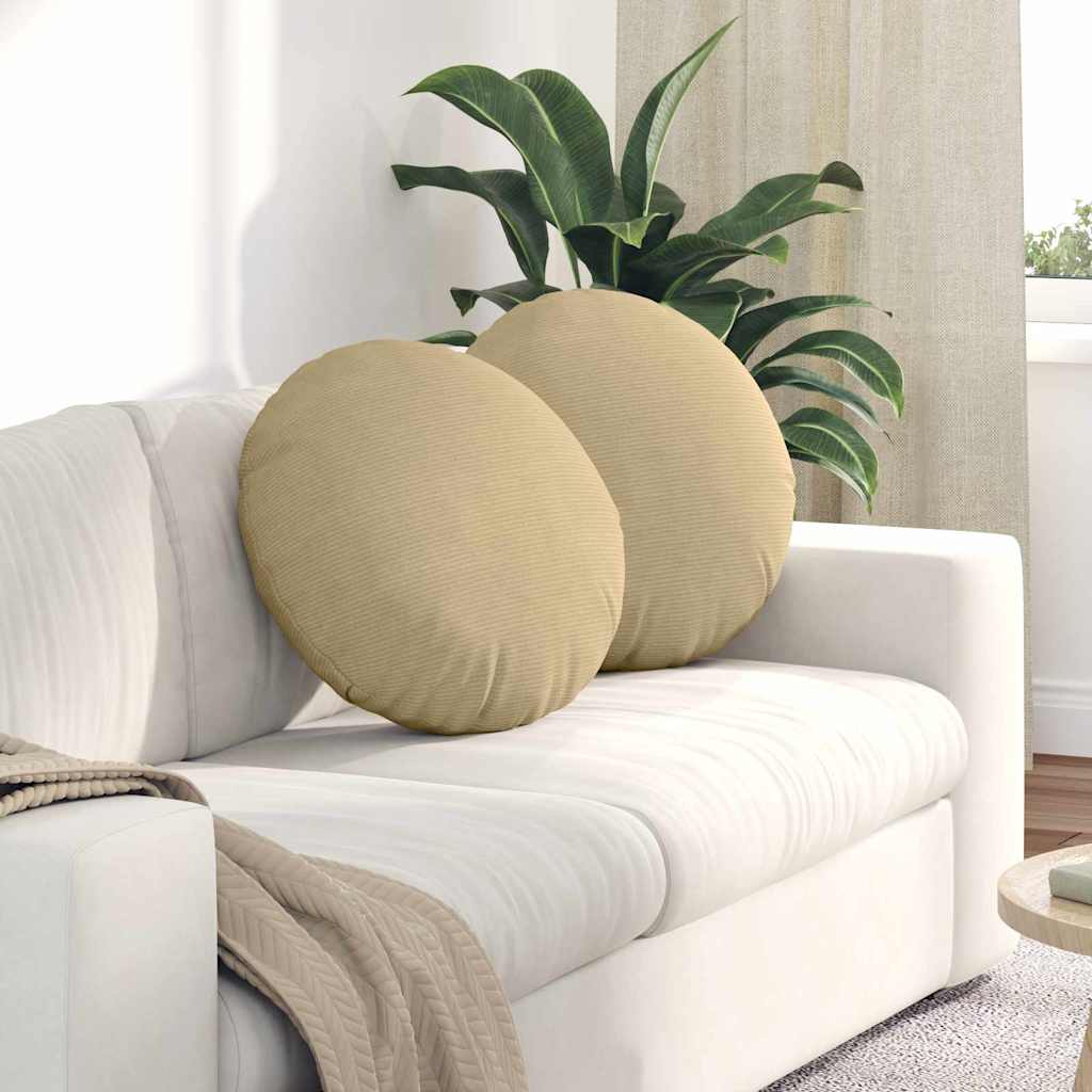 Zitkussens 2 pcs Grijs groen Ø 50 cm Katoen Stof is nu te koop bij PeponiXL, paradijselijk wonen!