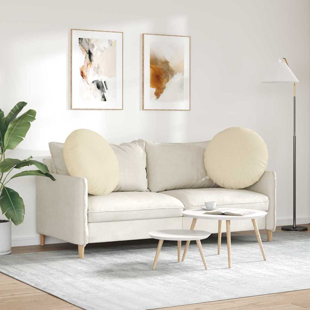 Zitkussens 2 pcs Crème Ø60 x 21 cm Stof is nu te koop bij PeponiXL, paradijselijk wonen!