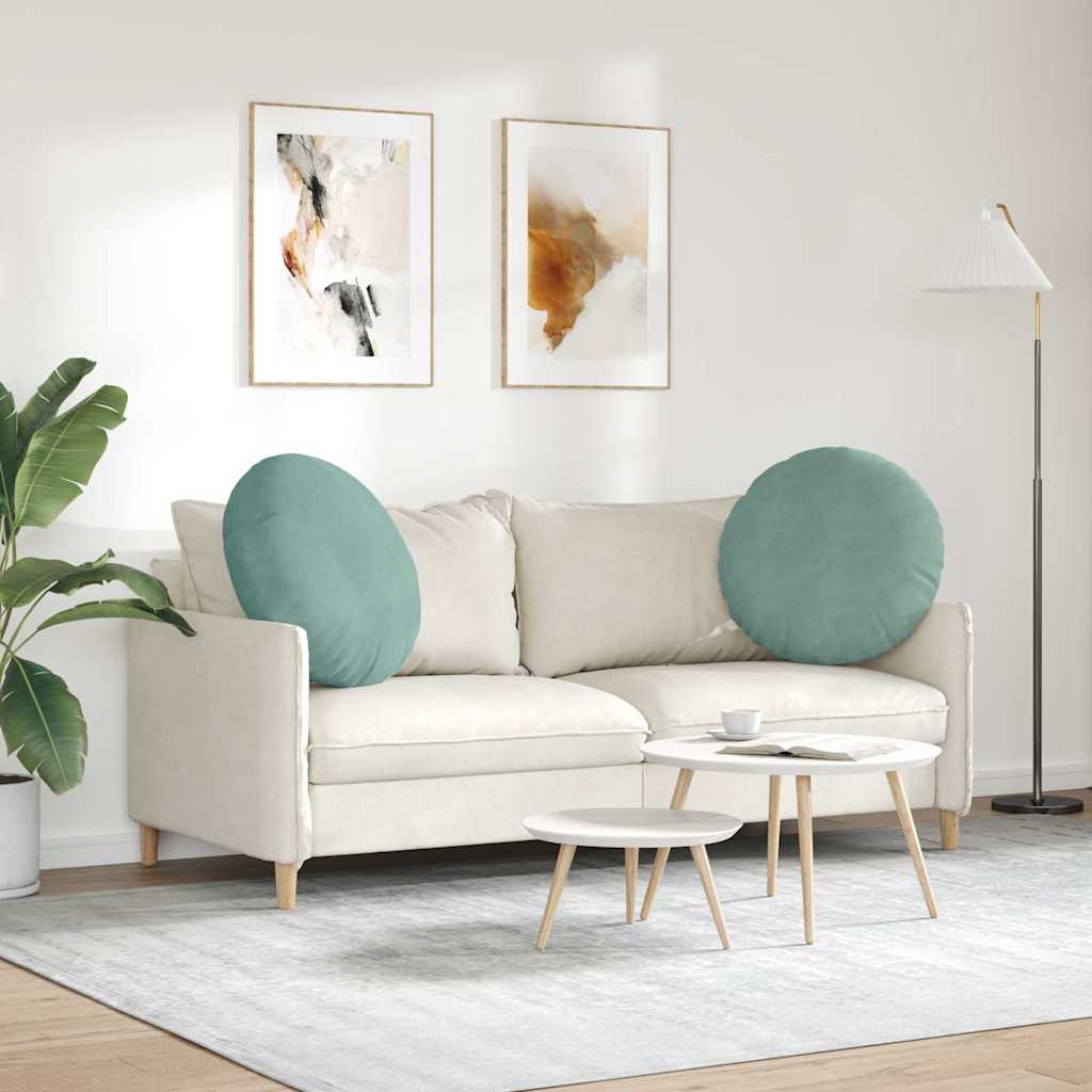 Zitkussens 2 pcs Zeegroen Ø60 x 21 cm Fluweel is nu te koop bij PeponiXL, paradijselijk wonen!