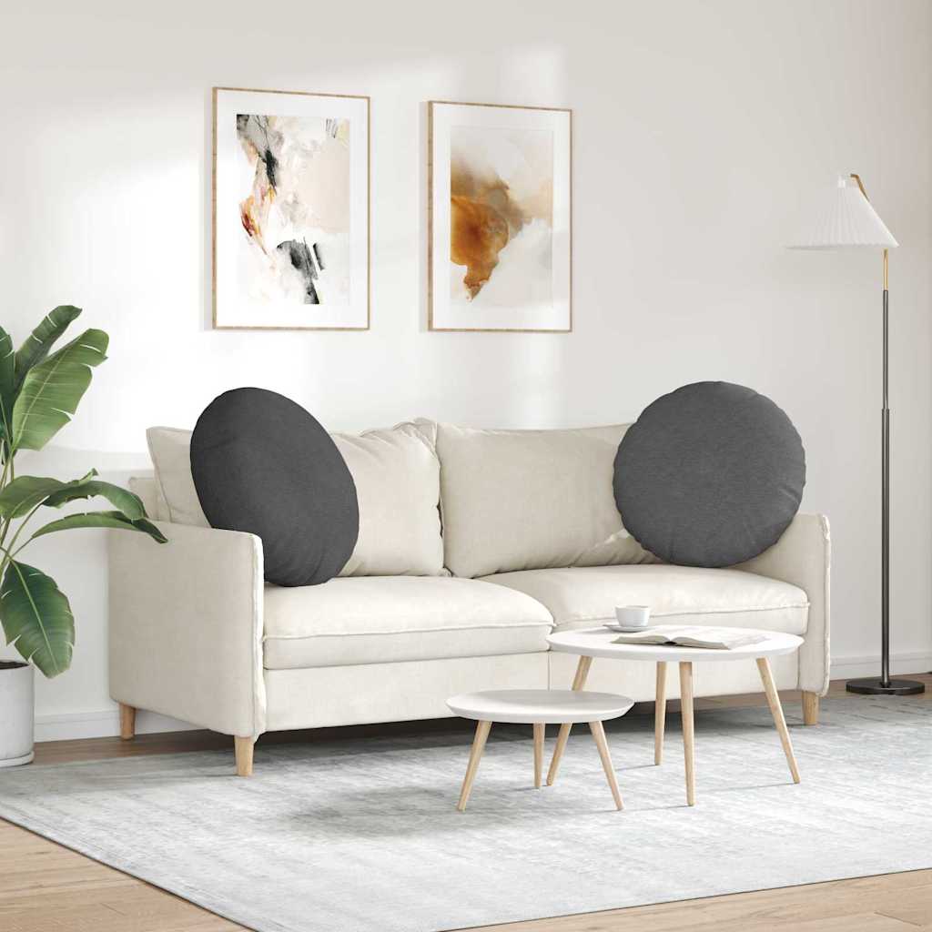 Zitkussens 2 pcs Donkergrijs Ø 60 cm Katoen Stof is nu te koop bij PeponiXL, paradijselijk wonen!