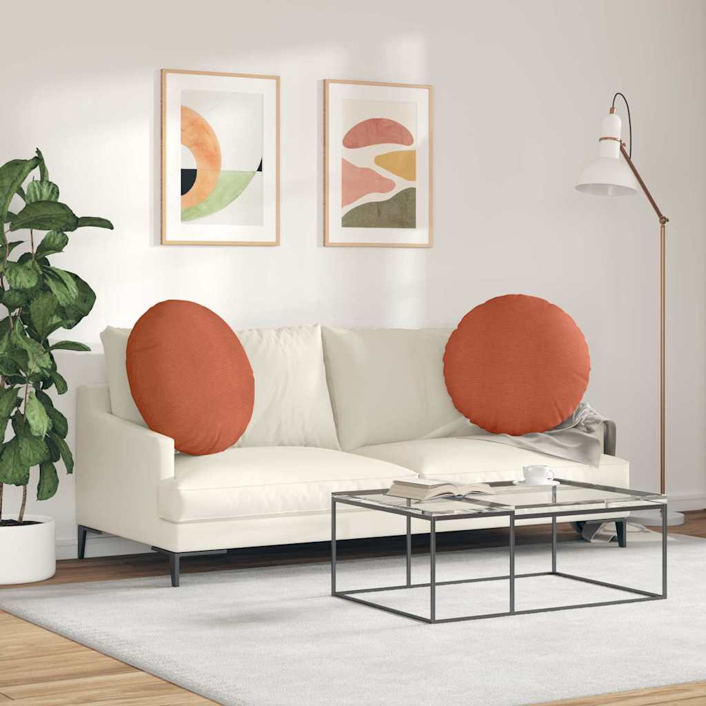 Zitkussens 2 pcs Rood-oranje Ø 60 cm Katoen Stof is nu te koop bij PeponiXL, paradijselijk wonen!