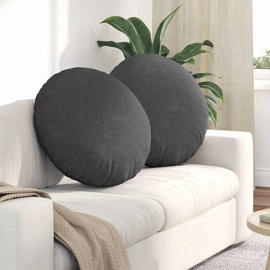 Zitkussens 2 pcs Donkergrijs Ø 80 cm Katoen Stof is nu te koop bij PeponiXL, paradijselijk wonen!
