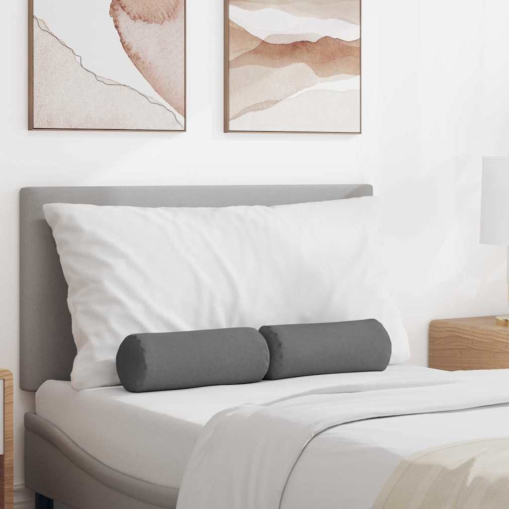 Bolster Kussens 2 stuks Donkergrijs Ø 15 x 40 cm Stof is nu te koop bij PeponiXL, paradijselijk wonen!