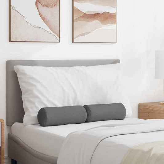 Bolster Kussens 2 stuks Donkergrijs Ø 15 x 40 cm Stof is nu te koop bij PeponiXL, paradijselijk wonen!