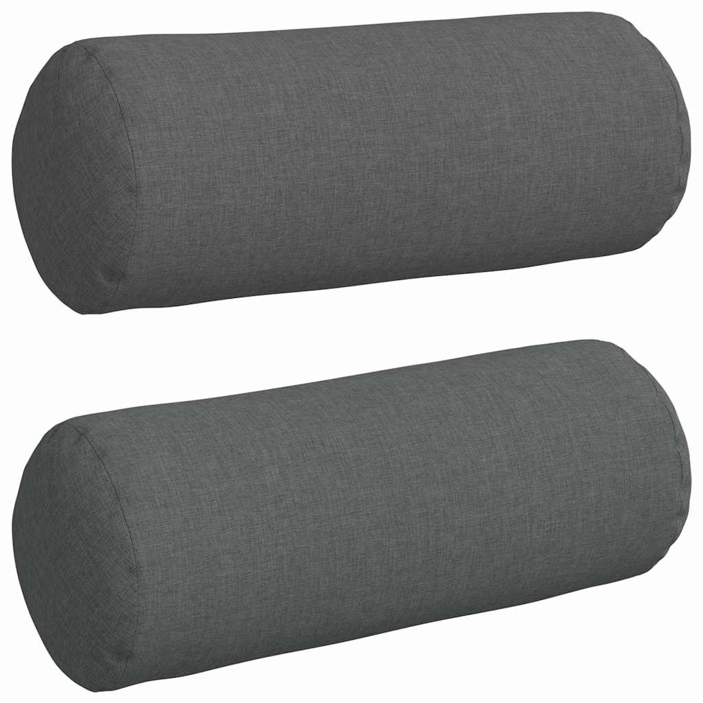 Bolster Kussens 2 stuks Donkergrijs Ø 15 x 40 cm Stof is nu te koop bij PeponiXL, paradijselijk wonen!