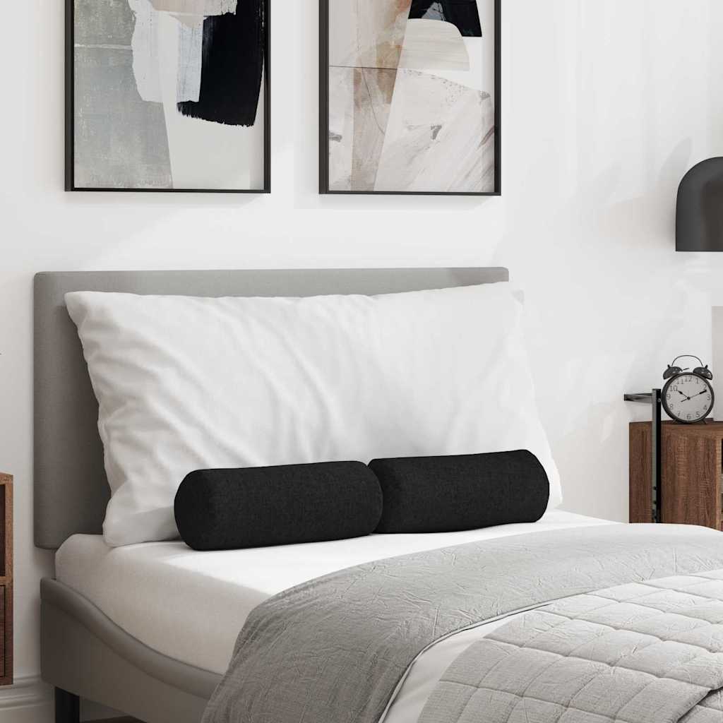 Bolster Kussens 2 stuks Zwart Ø 15 x 40 cm Stof is nu te koop bij PeponiXL, paradijselijk wonen!