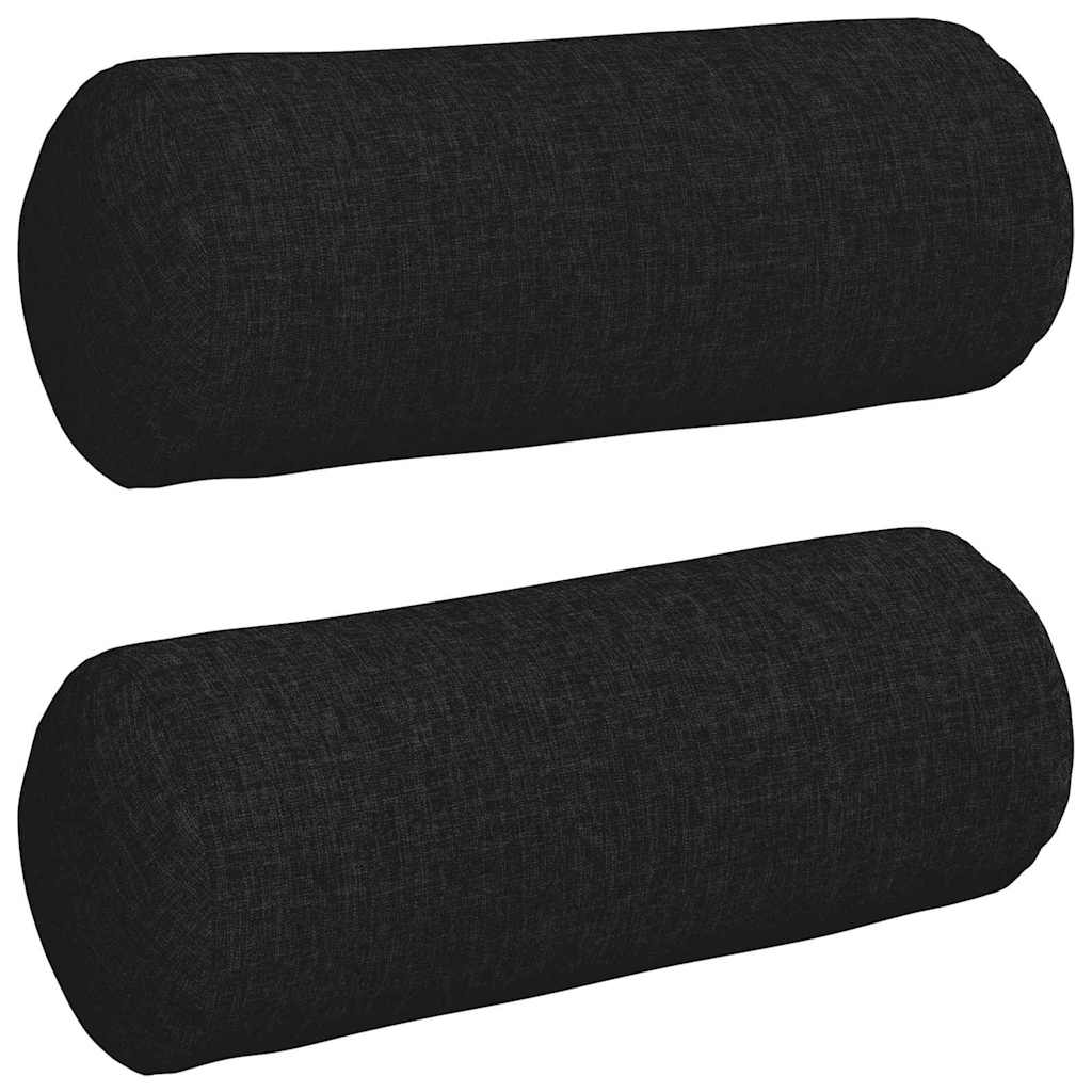 Bolster Kussens 2 stuks Zwart Ø 15 x 40 cm Stof is nu te koop bij PeponiXL, paradijselijk wonen!