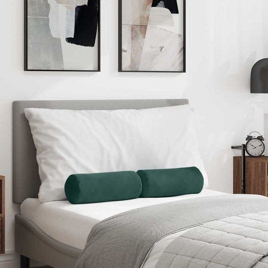 Bolster Kussens 2 stuks Donkergroen Ø 15 x 40 cm Cordstof is nu te koop bij PeponiXL, paradijselijk wonen!