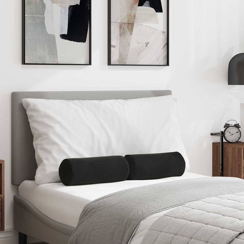 Bolster Kussens 2 stuks Zwart Ø 15 x 40 cm Cordstof is nu te koop bij PeponiXL, paradijselijk wonen!