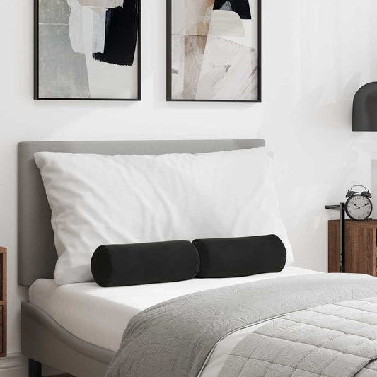 Bolster Kussens 2 stuks Zwart Ø 15 x 40 cm Cordstof is nu te koop bij PeponiXL, paradijselijk wonen!