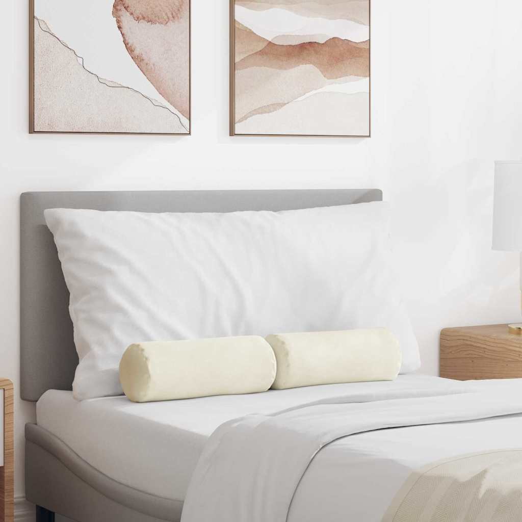 Bolster Kussens 2 stuks Crème Ø 15 x 40 cm Cordstof is nu te koop bij PeponiXL, paradijselijk wonen!