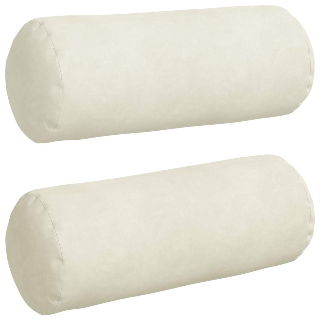 Bolster Kussens 2 stuks Crème Ø 15 x 40 cm Cordstof is nu te koop bij PeponiXL, paradijselijk wonen!