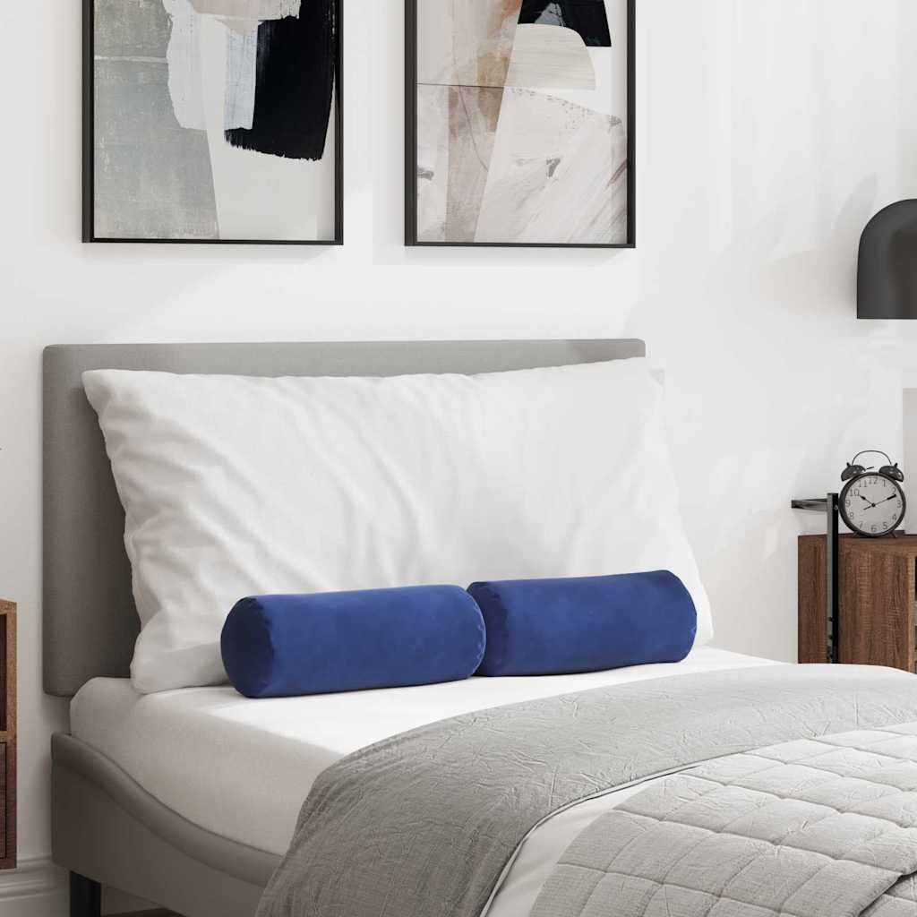 Bolster Kussens 2 stuks Politieblauw Ø 15 x 40 cm Cordstof is nu te koop bij PeponiXL, paradijselijk wonen!