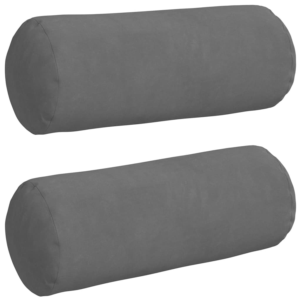 Bolster Kussens 2 stuks Donkergrijs Ø 15 x 40 cm Microvezel Stof is nu te koop bij PeponiXL, paradijselijk wonen!