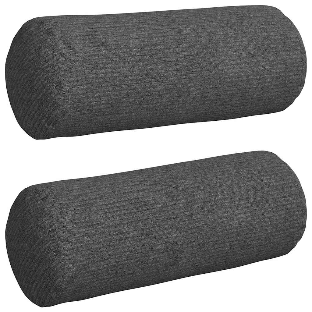 Bolster Kussens 2 stuks Donkergrijs Ø 15 x 40 cm Cordstof is nu te koop bij PeponiXL, paradijselijk wonen!