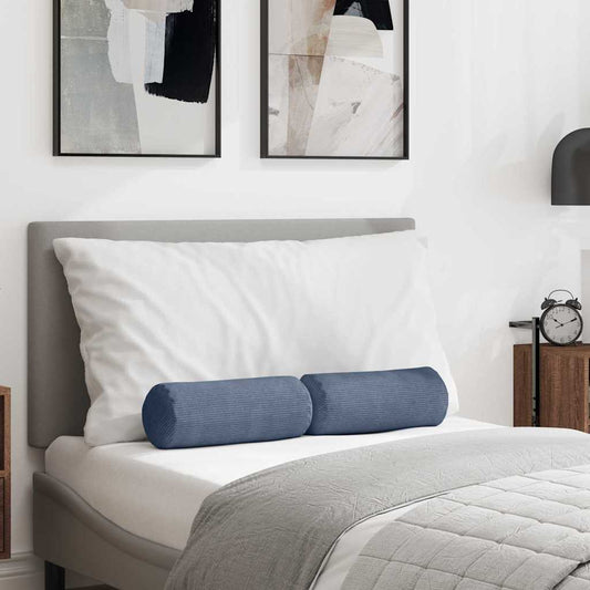 Bolster Kussens 2 stuks Blauw Ø 15 x 40 cm Cordstof is nu te koop bij PeponiXL, paradijselijk wonen!