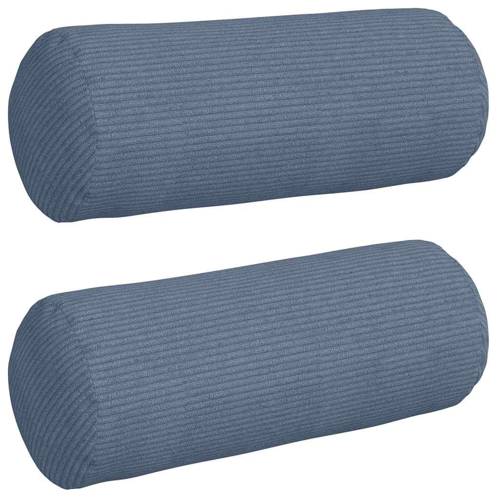 Bolster Kussens 2 stuks Blauw Ø 15 x 40 cm Cordstof is nu te koop bij PeponiXL, paradijselijk wonen!