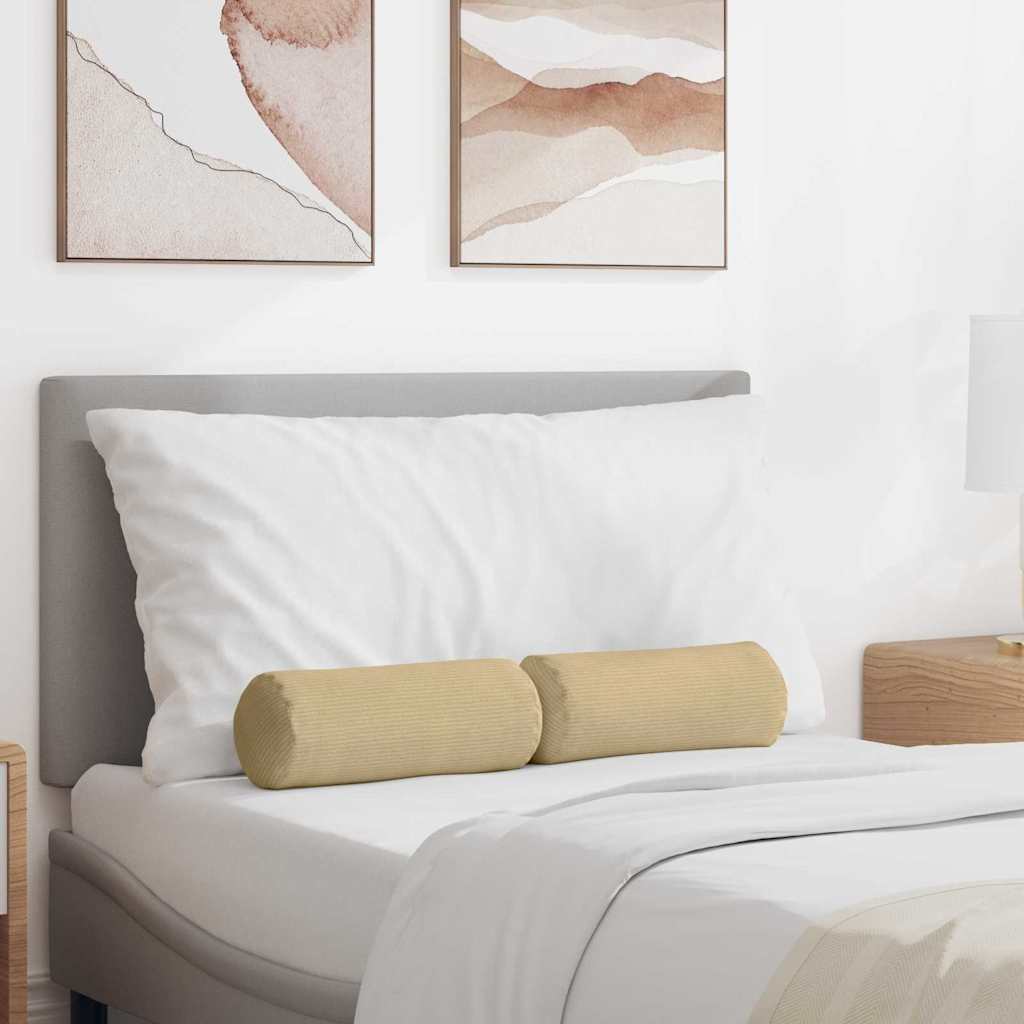 Bolster Kussens 2 stuks Grijs groen Ø 15 x 40 cm Cordstof is nu te koop bij PeponiXL, paradijselijk wonen!