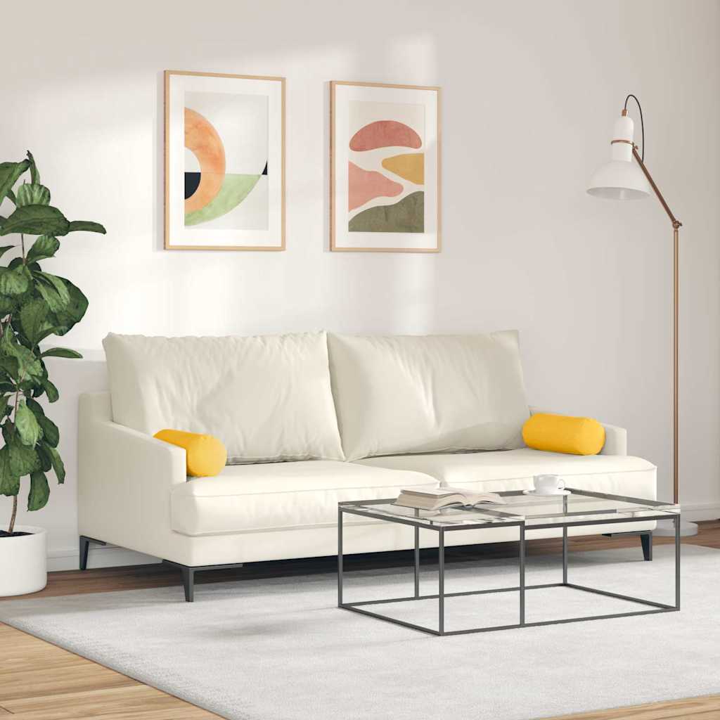 Bolster Kussens 2 stuks Lichtgeel Ø 15 x 40 cm Cordstof is nu te koop bij PeponiXL, paradijselijk wonen!