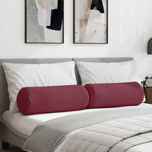 Bolster Kussens 2 stuks Wijnrood Ø 25 x 70 cm Stof is nu te koop bij PeponiXL, paradijselijk wonen!