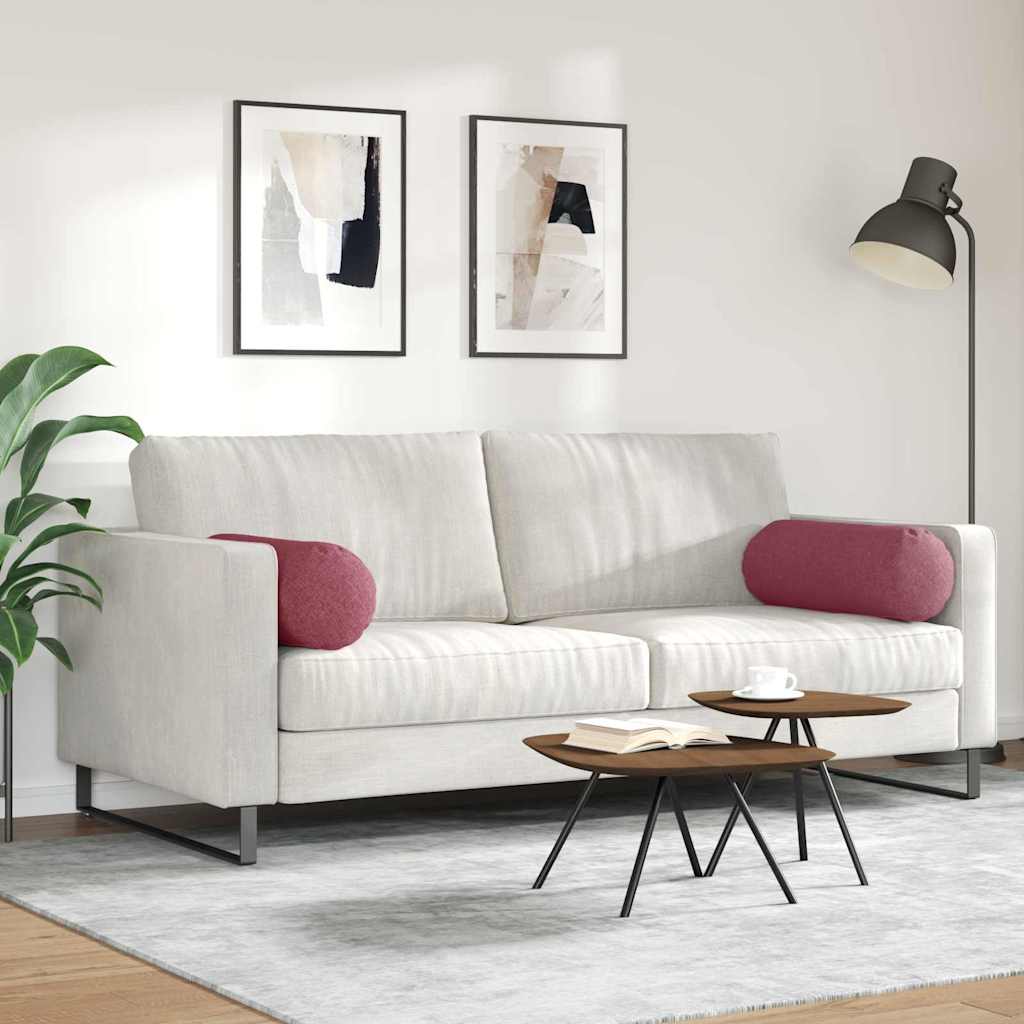 Bolster Kussens 2 stuks Wijnrood Ø 25 x 70 cm Stof is nu te koop bij PeponiXL, paradijselijk wonen!