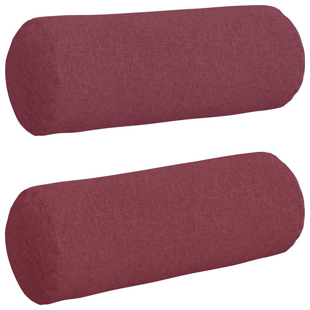 Bolster Kussens 2 stuks Wijnrood Ø 25 x 70 cm Stof is nu te koop bij PeponiXL, paradijselijk wonen!