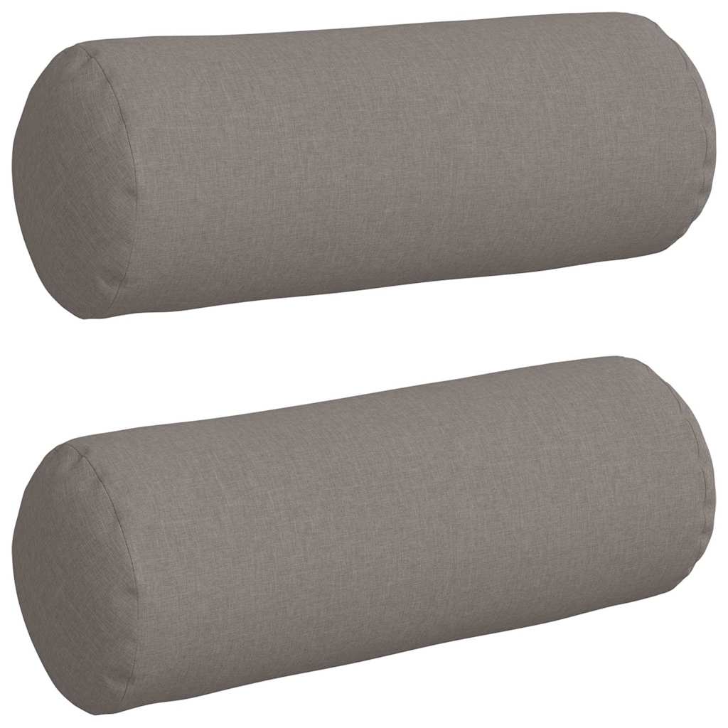 Bolster Kussens 2 stuks Taupe Ø 25 x 70 cm Stof is nu te koop bij PeponiXL, paradijselijk wonen!