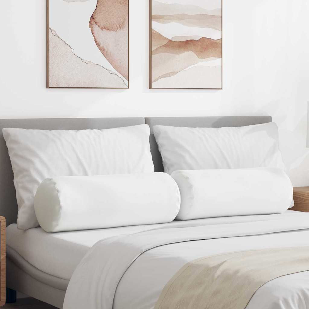Bolster Kussens 2 stuks Wit Ø 25 x 70 cm Stof is nu te koop bij PeponiXL, paradijselijk wonen!