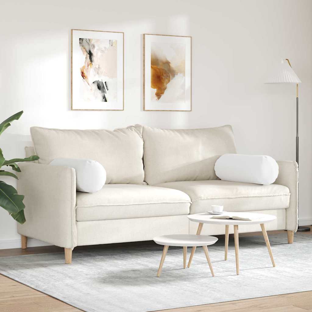 Bolster Kussens 2 stuks Wit Ø 25 x 70 cm Stof is nu te koop bij PeponiXL, paradijselijk wonen!