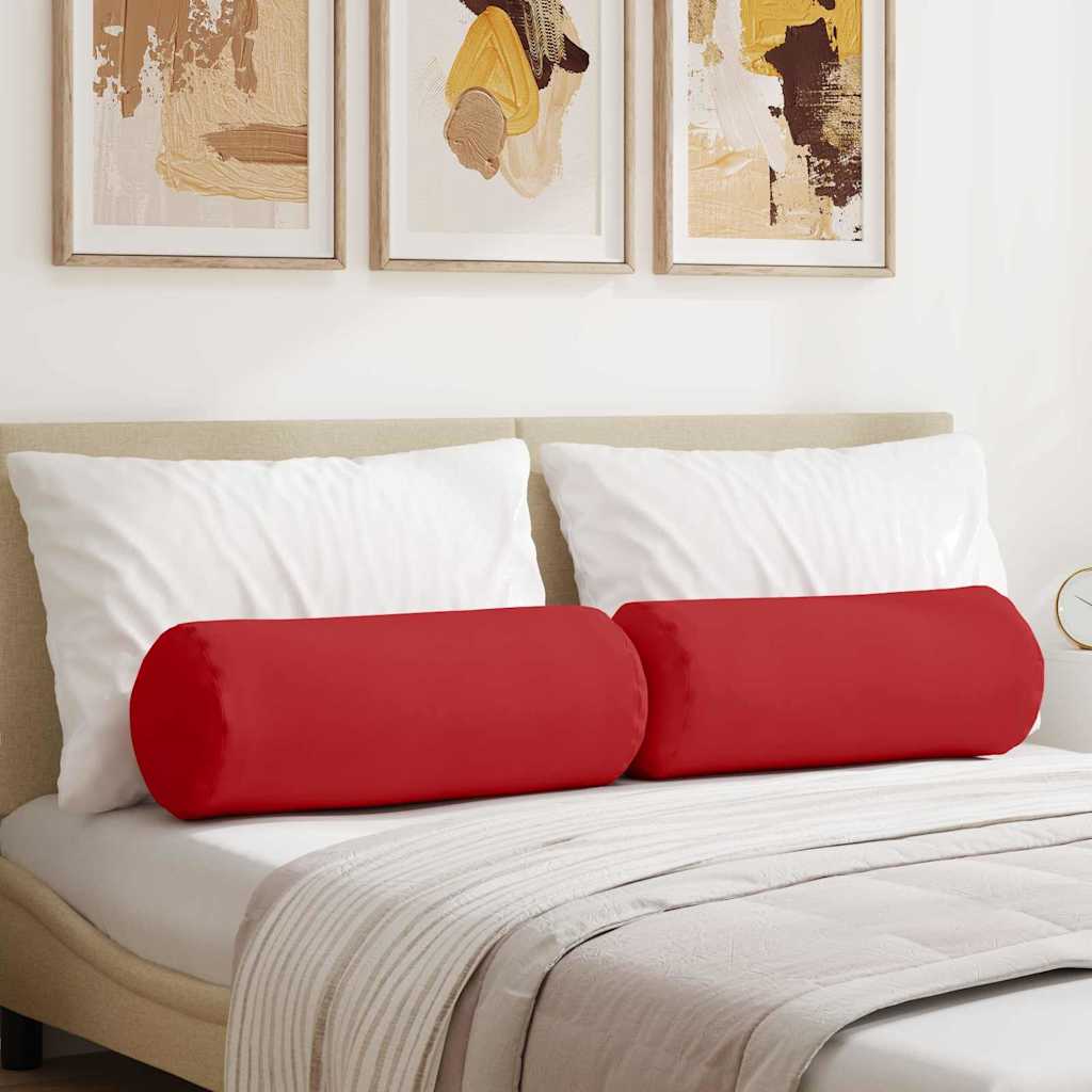 Bolster Kussens 2 stuks Rood Ø 25 x 70 cm Stof is nu te koop bij PeponiXL, paradijselijk wonen!