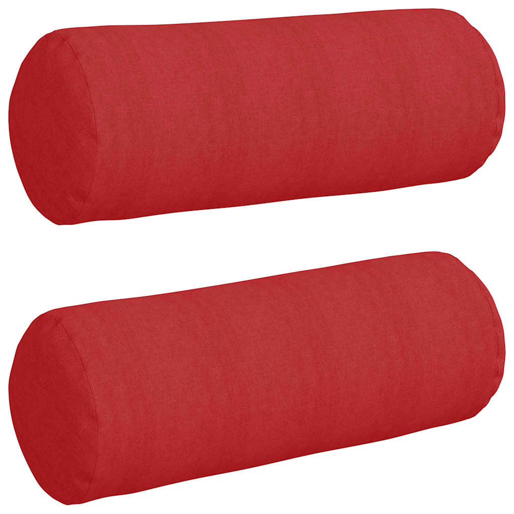 Bolster Kussens 2 stuks Rood Ø 25 x 70 cm Stof is nu te koop bij PeponiXL, paradijselijk wonen!