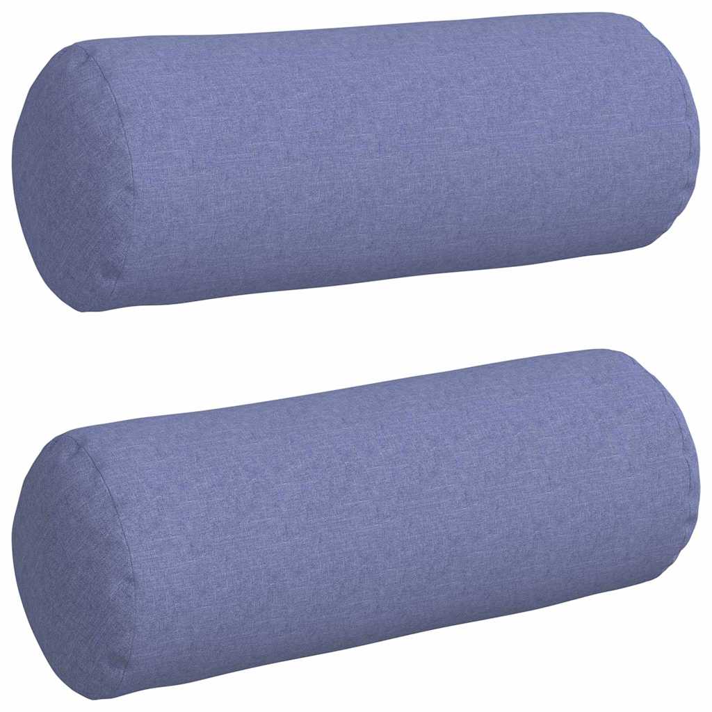 Bolster Kussens 2 stuks Jeans Blauw Ø 25 x 70 cm Stof is nu te koop bij PeponiXL, paradijselijk wonen!