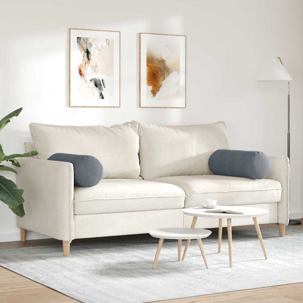 Bolster Kussens 2 stuks Donkergrijs Ø 25 x 70 cm Cordstof is nu te koop bij PeponiXL, paradijselijk wonen!