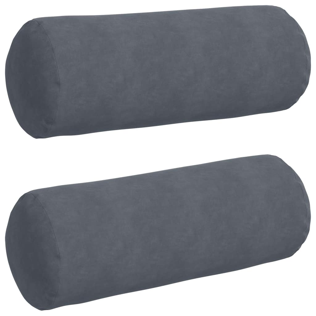 Bolster Kussens 2 stuks Donkergrijs Ø 25 x 70 cm Cordstof is nu te koop bij PeponiXL, paradijselijk wonen!
