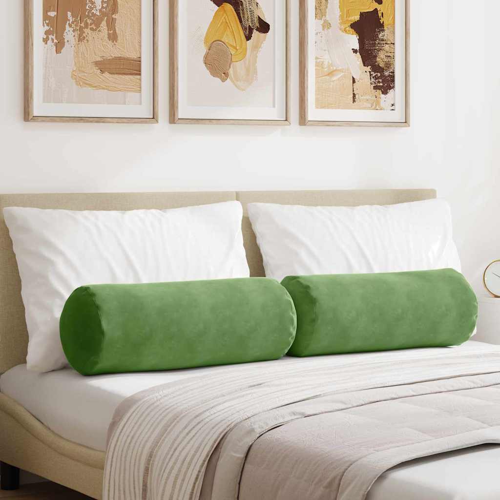 Bolster Kussens 2 stuks Lichtgroen Ø 25 x 70 cm Cordstof is nu te koop bij PeponiXL, paradijselijk wonen!