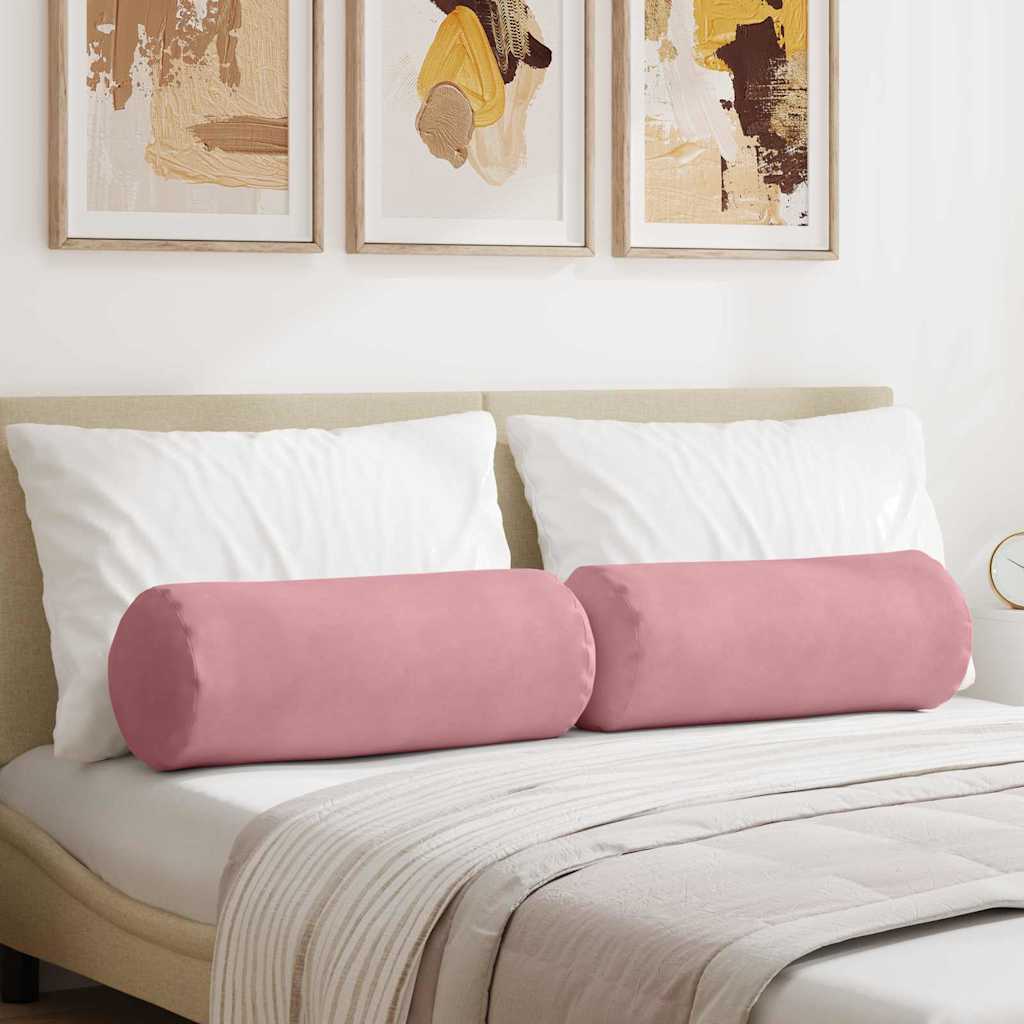 Bolster Kussens 2 stuks Roze Ø 25 x 70 cm Cordstof is nu te koop bij PeponiXL, paradijselijk wonen!