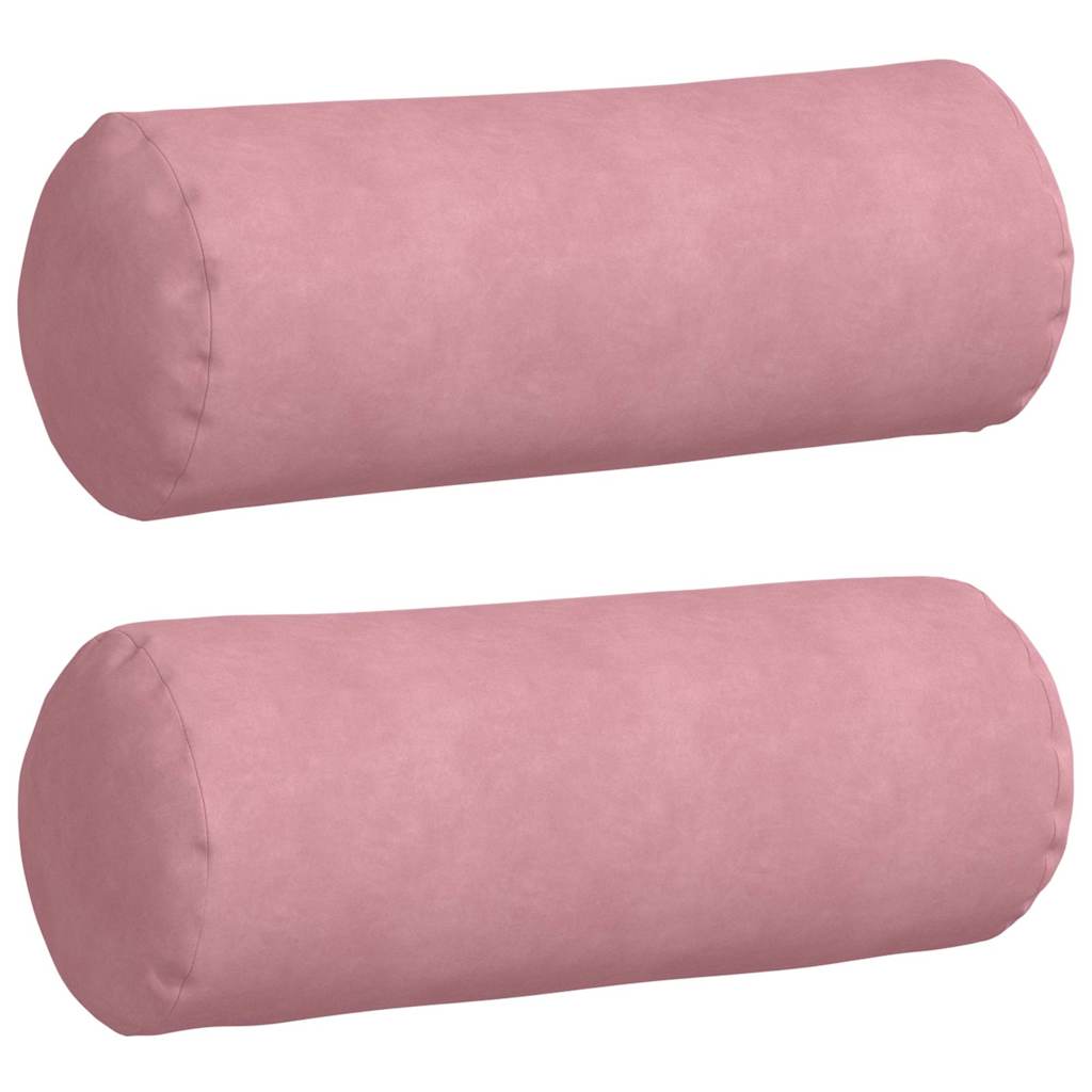 Bolster Kussens 2 stuks Roze Ø 25 x 70 cm Cordstof is nu te koop bij PeponiXL, paradijselijk wonen!