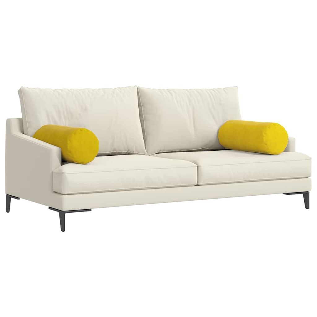 Bolster Kussens 2 stuks Geel Ø 25 x 70 cm Cordstof is nu te koop bij PeponiXL, paradijselijk wonen!