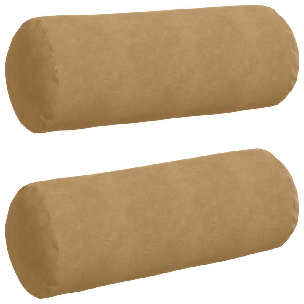 Bolster Kussens 2 stuks Bruin Ø 25 x 70 cm Cordstof is nu te koop bij PeponiXL, paradijselijk wonen!