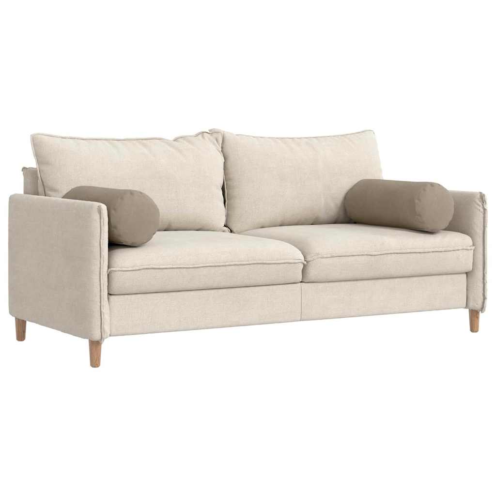 Bolster Kussens 2 stuks Taupe Ø 25 x 70 cm Microvezel Stof is nu te koop bij PeponiXL, paradijselijk wonen!