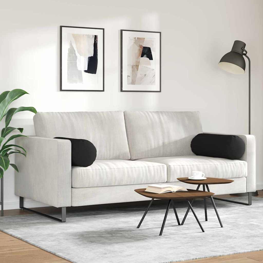 Bolster Kussens 2 stuks Zwart Ø 25 x 70 cm Microvezel Stof is nu te koop bij PeponiXL, paradijselijk wonen!