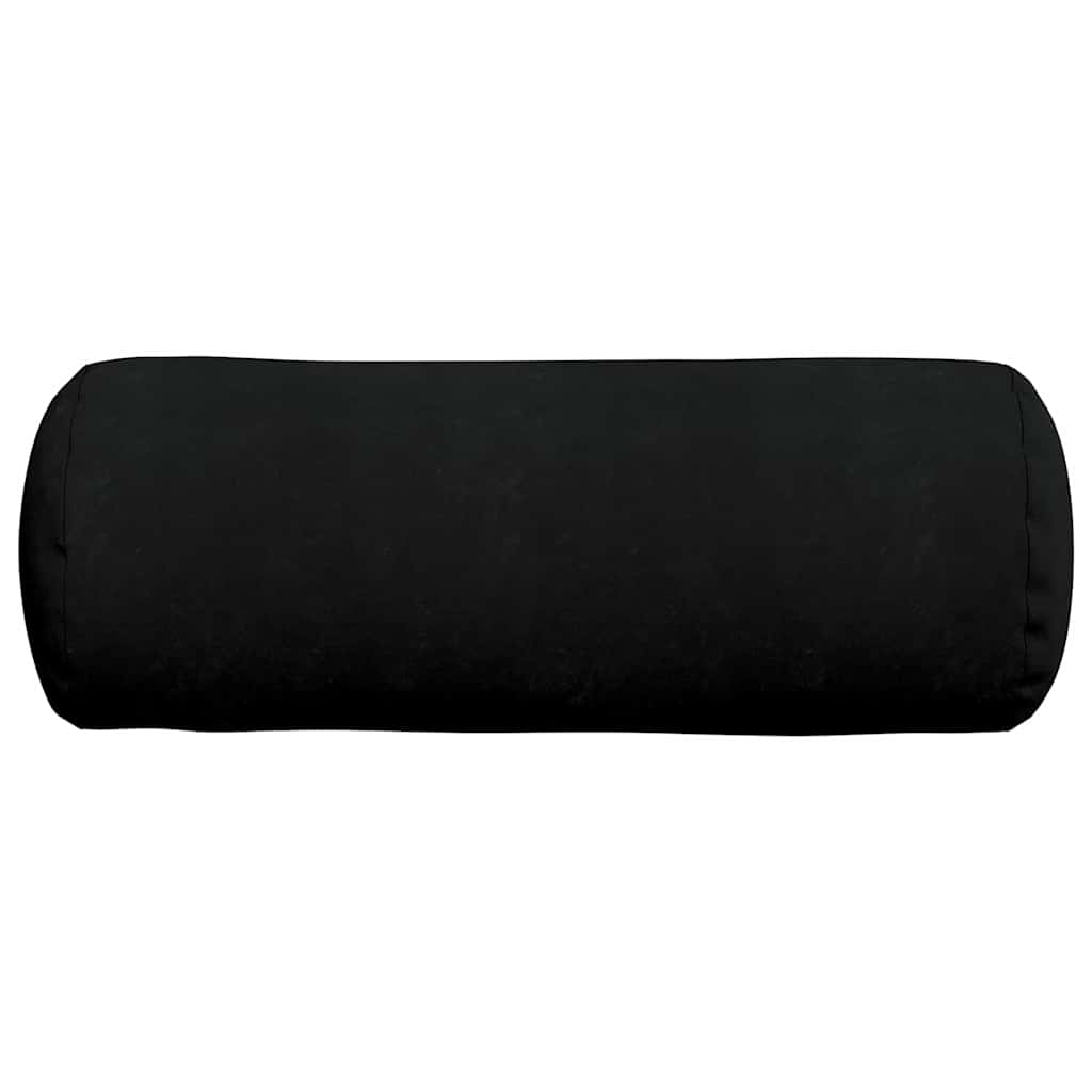 Bolster Kussens 2 stuks Zwart Ø 25 x 70 cm Microvezel Stof is nu te koop bij PeponiXL, paradijselijk wonen!