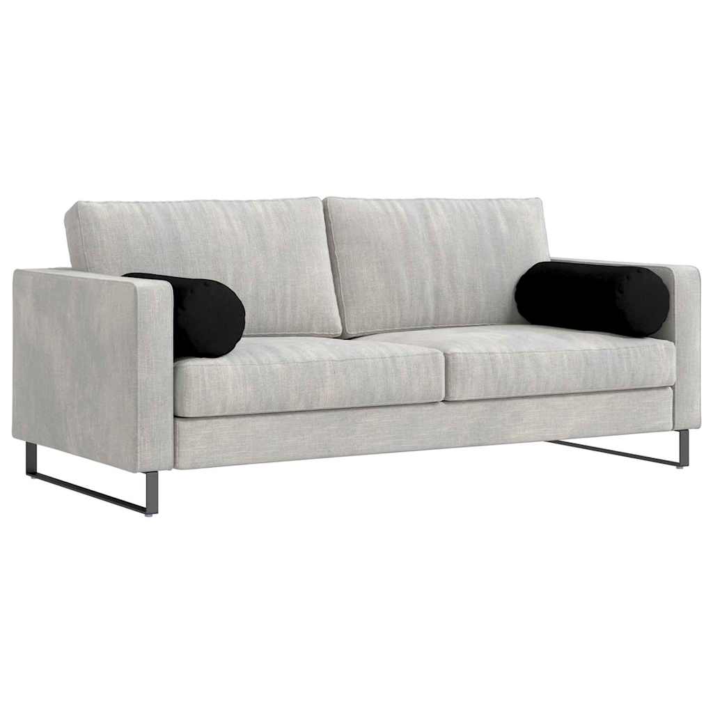 Bolster Kussens 2 stuks Zwart Ø 25 x 70 cm Microvezel Stof is nu te koop bij PeponiXL, paradijselijk wonen!