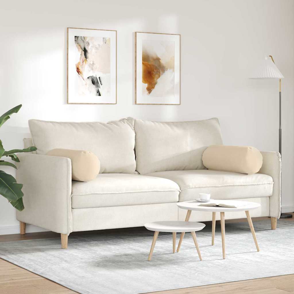 Bolster Kussens 2 stuks Crème Ø 25 x 70 cm Microvezel Stof is nu te koop bij PeponiXL, paradijselijk wonen!