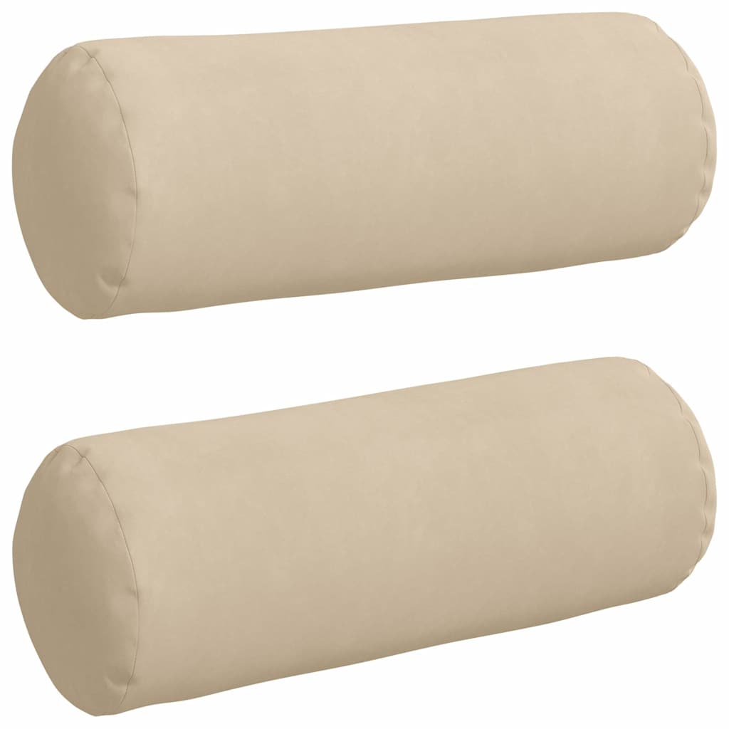 Bolster Kussens 2 stuks Crème Ø 25 x 70 cm Microvezel Stof is nu te koop bij PeponiXL, paradijselijk wonen!