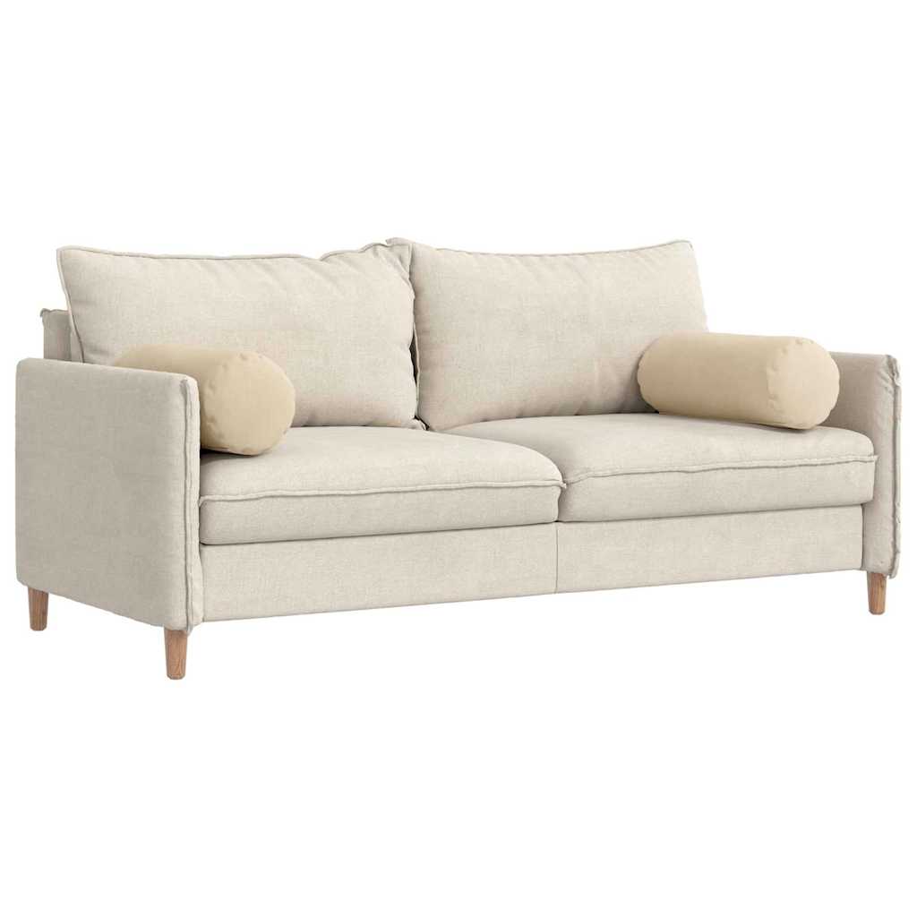 Bolster Kussens 2 stuks Crème Ø 25 x 70 cm Microvezel Stof is nu te koop bij PeponiXL, paradijselijk wonen!