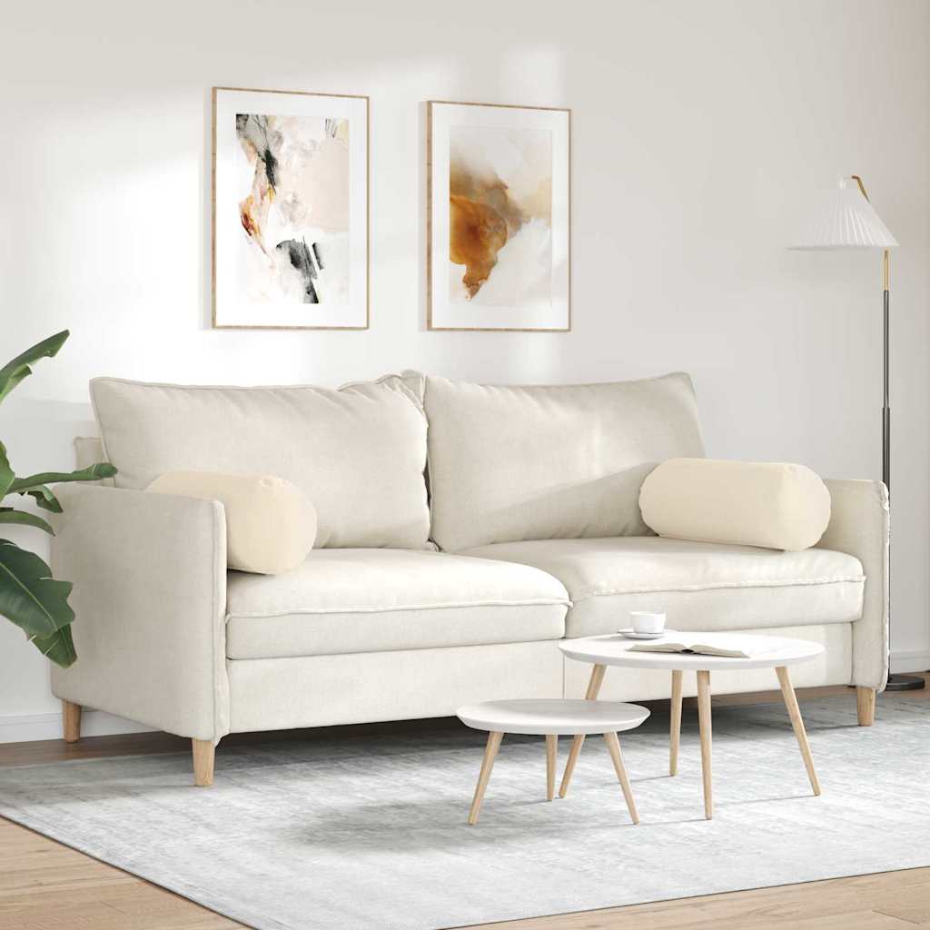 Bolster Kussens 2 stuks Beige Ø 25 x 70 cm Microvezel Stof is nu te koop bij PeponiXL, paradijselijk wonen!